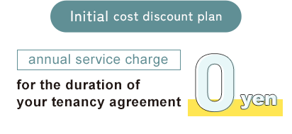 Initial cost discount plan. Pay no annual service charge for the duration of your tenancy agreement